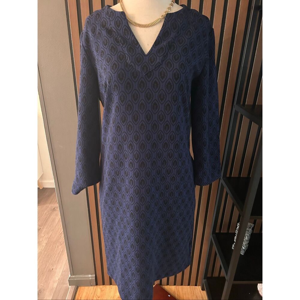 Boden Easy Notch Shift Dress with Pockets Carbon Blue Sz 2R - Picture 2 of 8